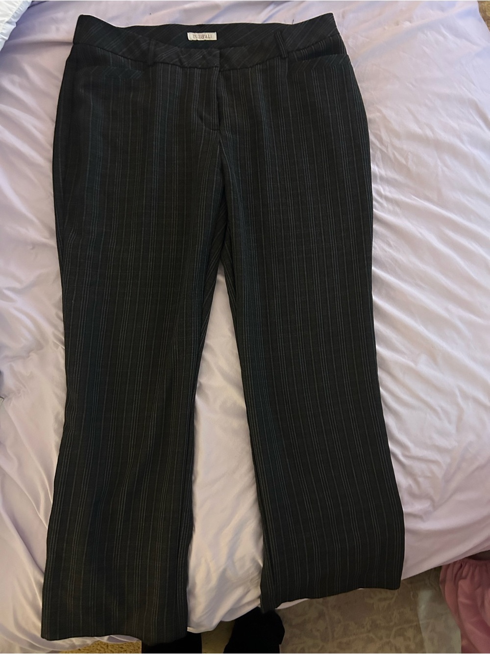 Roz & Ali Black Pinstripe Trousers